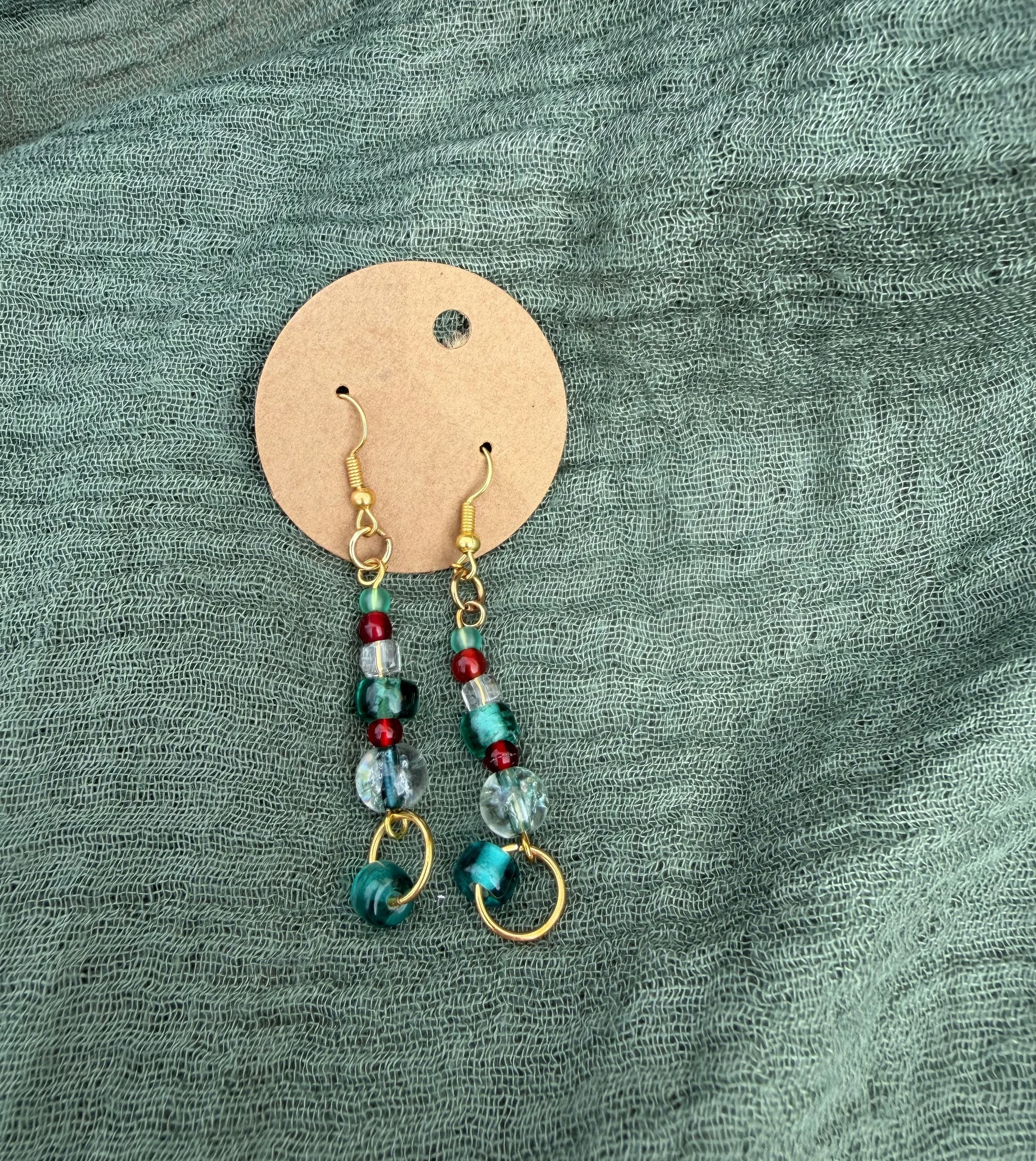 Deep Blue Lake Beaded Loop Earring