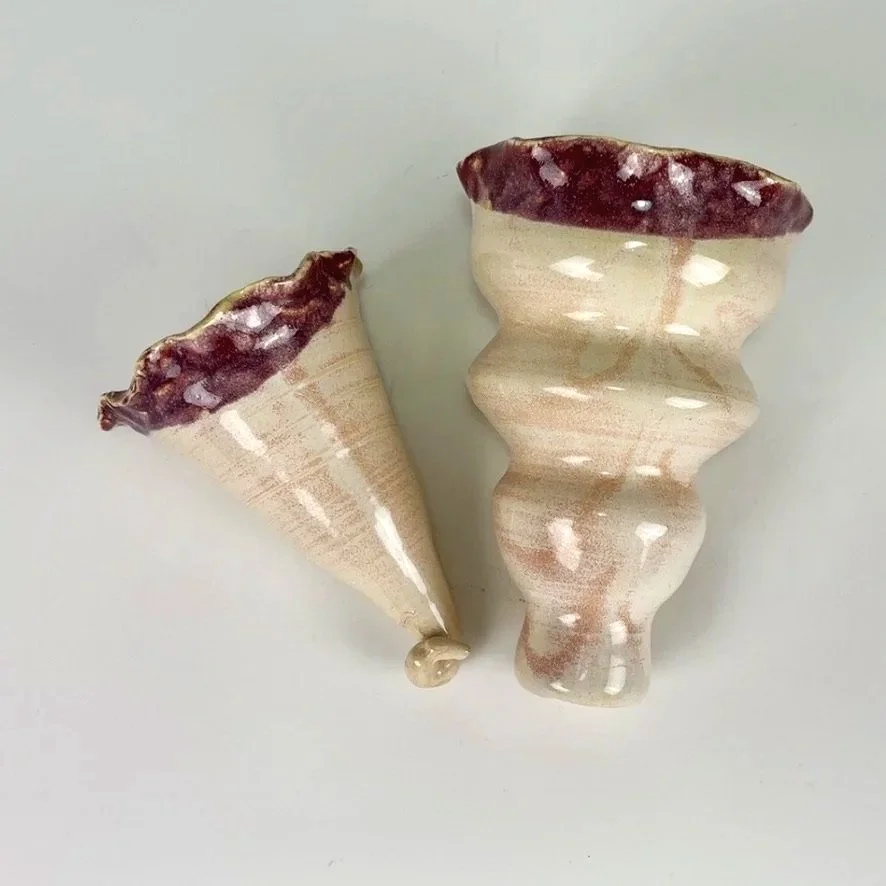 Wall Hangings for Dried Flowers
July 2025
Stoneware 
Cone 10 Reduction 