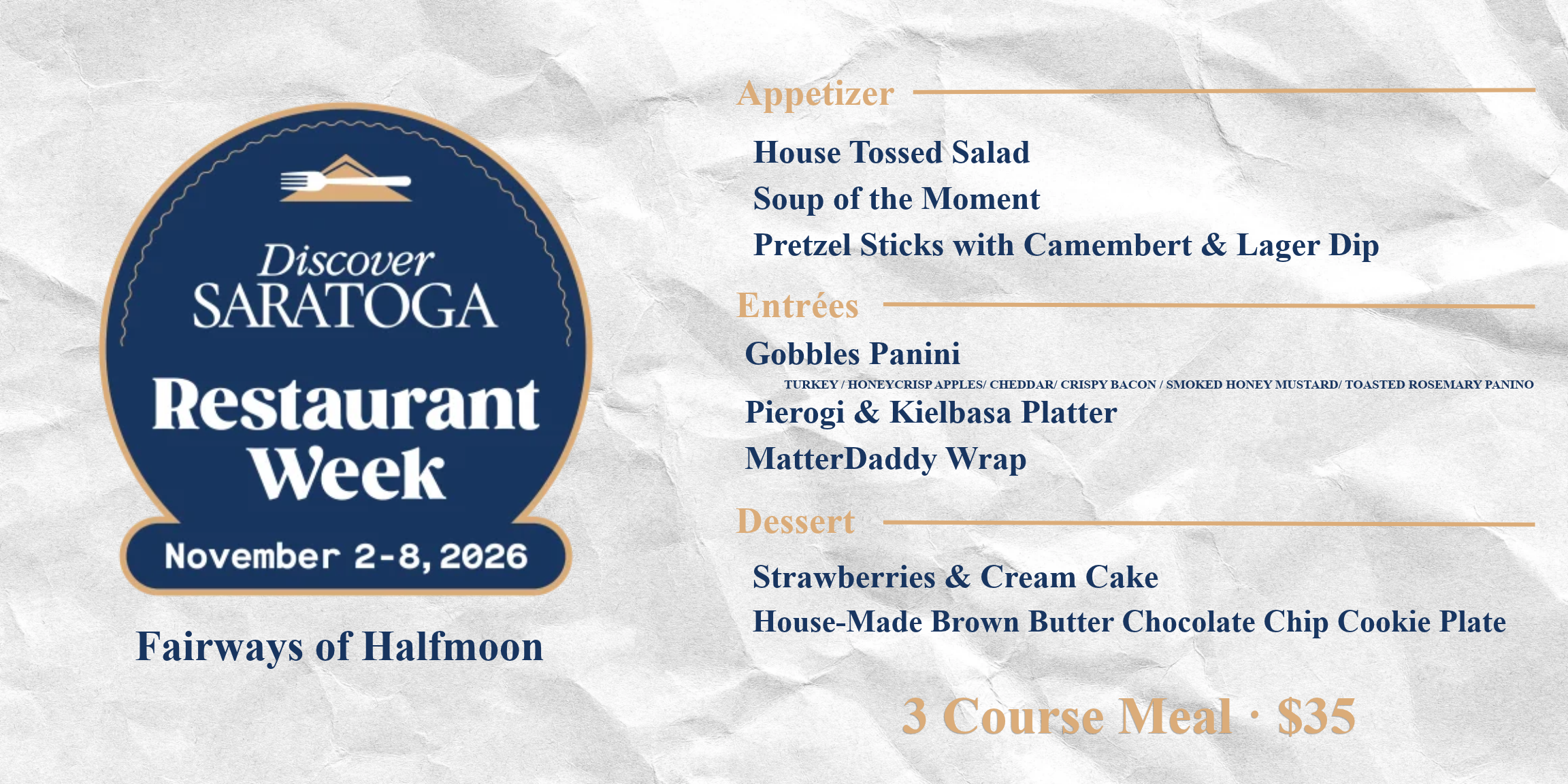 Saratoga county restaurant week