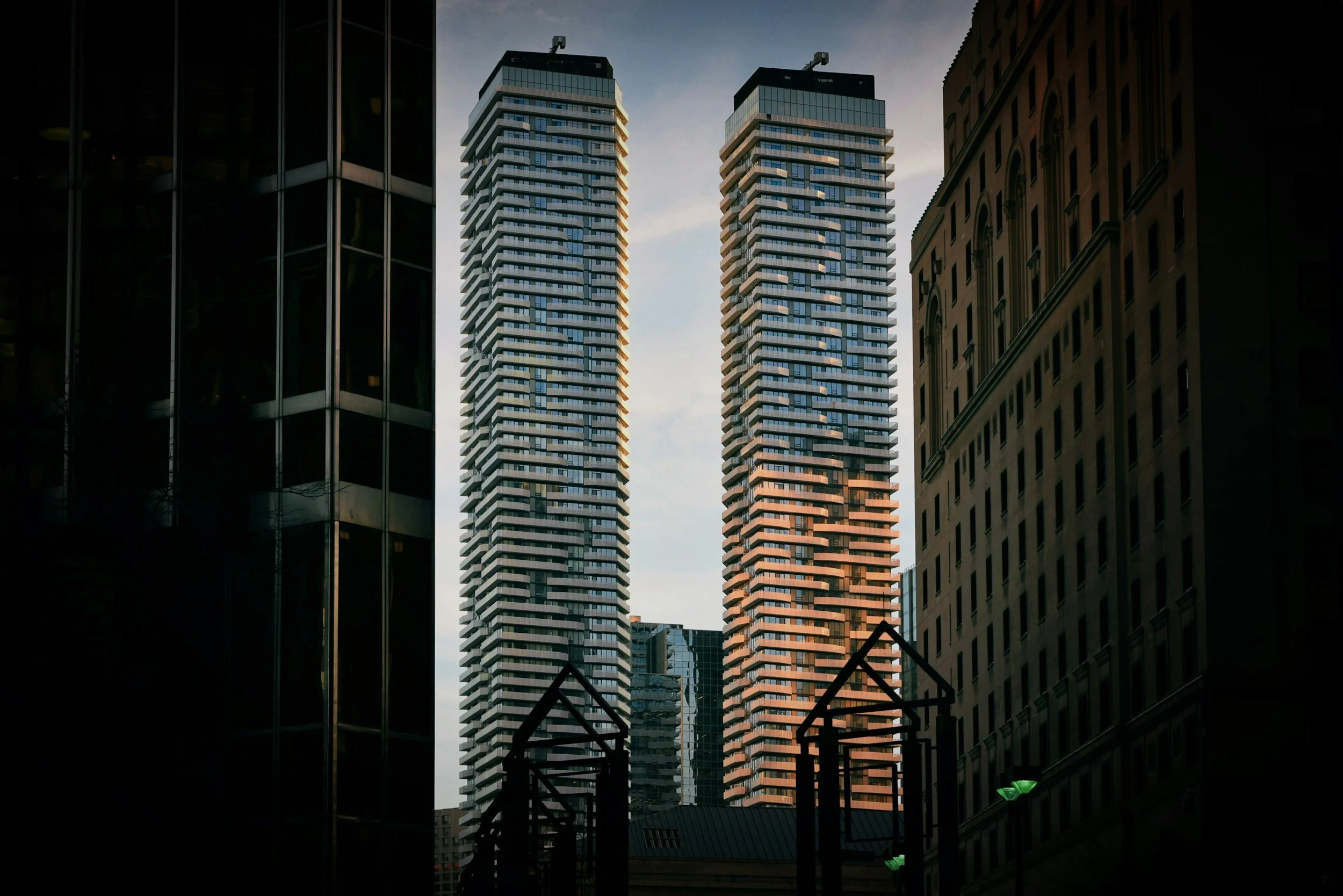 Tall condo buildings in downtown Toronto, Canada.