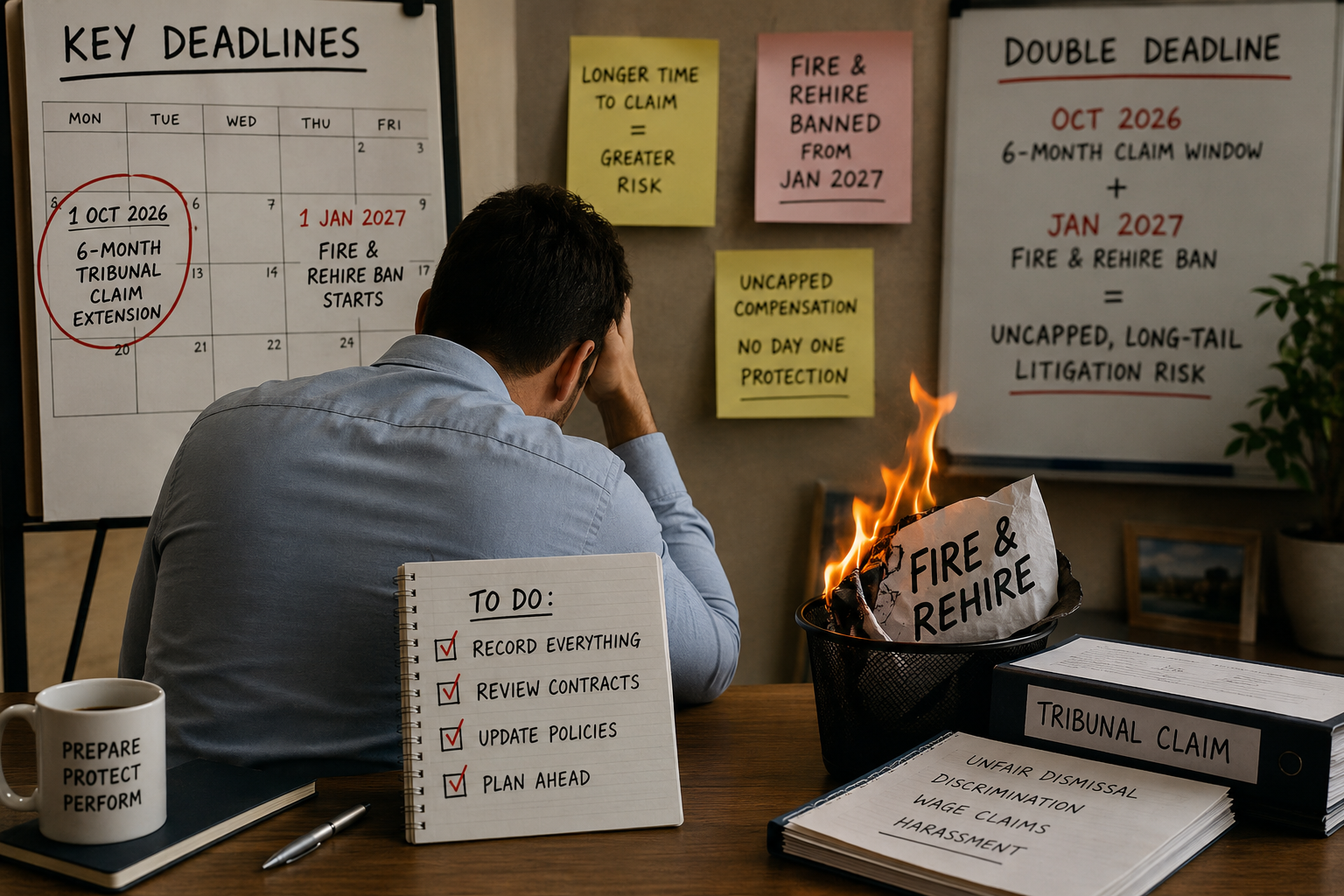 The Double Deadline: Navigating the New 6-Month Tribunal Claim Extension and the Extended Fire &amp; Rehire Trap