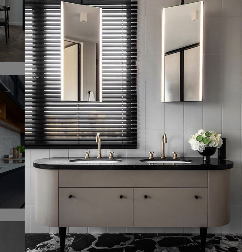 Guest Bathroom Vanity and Mirrors