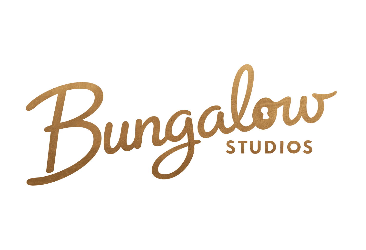 Logo displaying the text 'Bungabow Studios' in brown cursive with a black background.