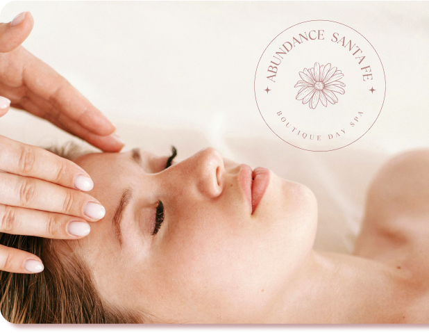 Spa gift cards promotion with relaxing facial treatment scene, inviting clients to purchase for skincare experiences and limited-time offers.