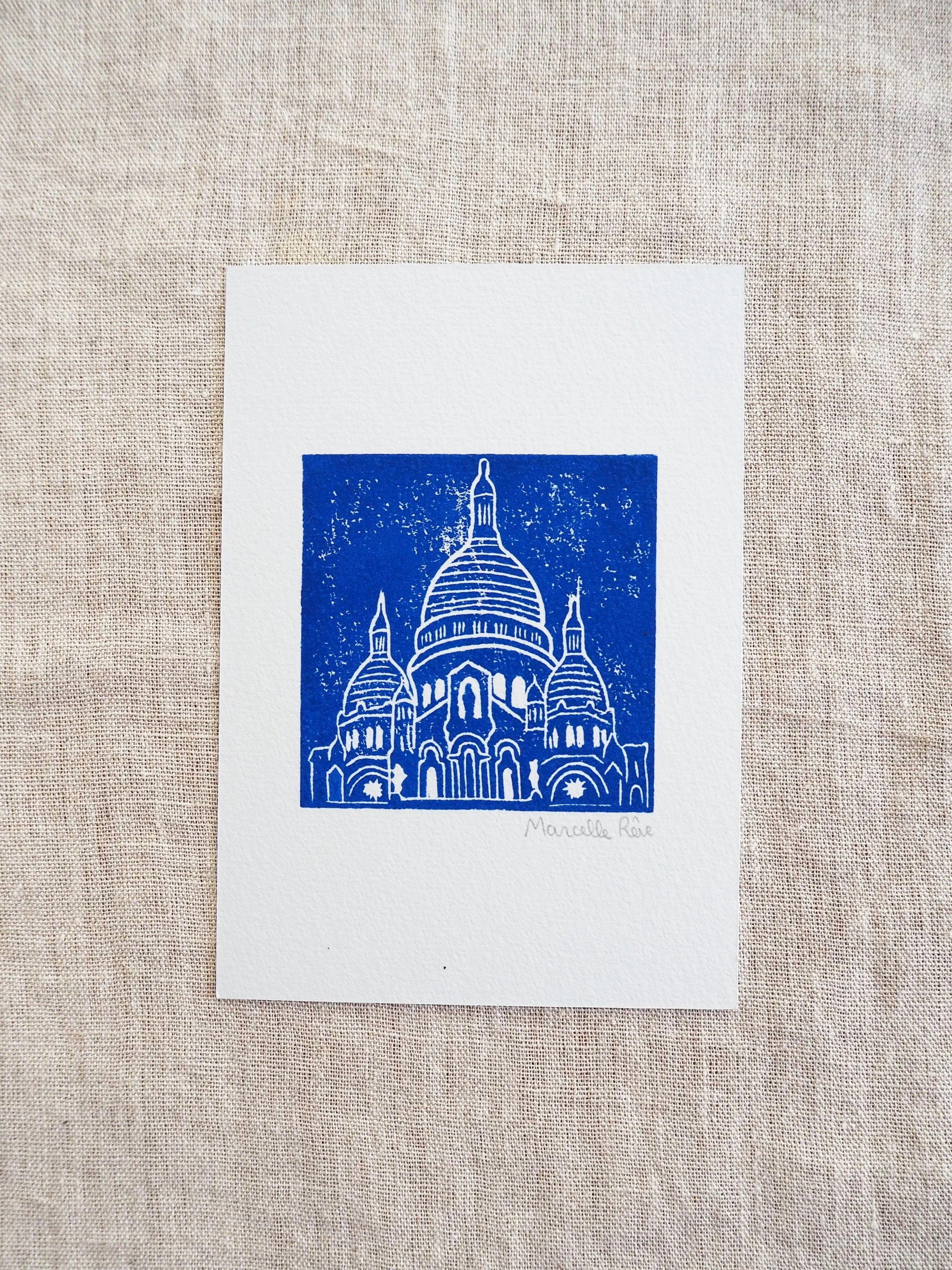 Linogravure Sacré coeur