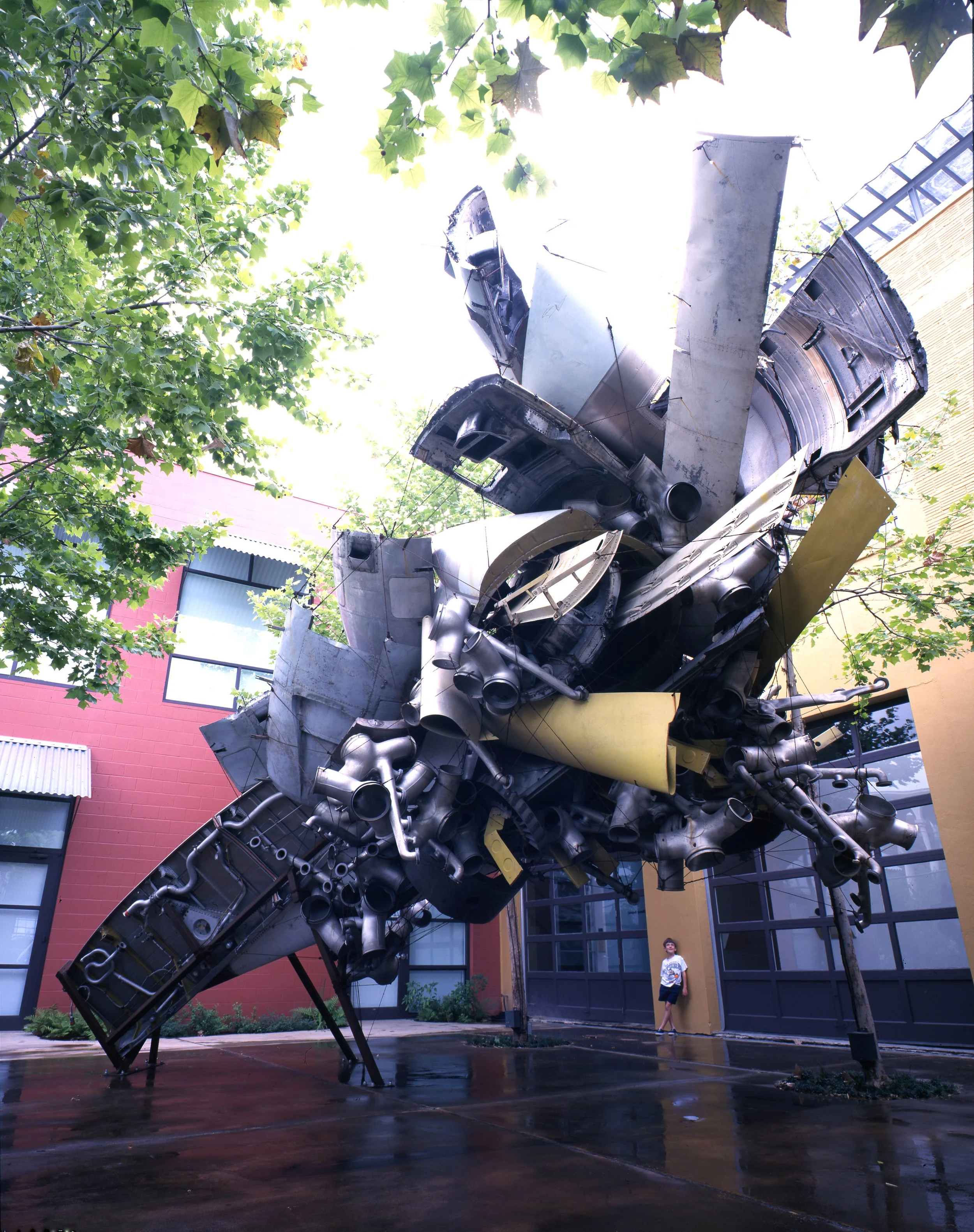   5,500 lbs. of Sonny’s Airplane Parts, 550 lbs. of Stainless Steel Wire & Linda’s Place,   1997
Artpace, San Antonio, Texas