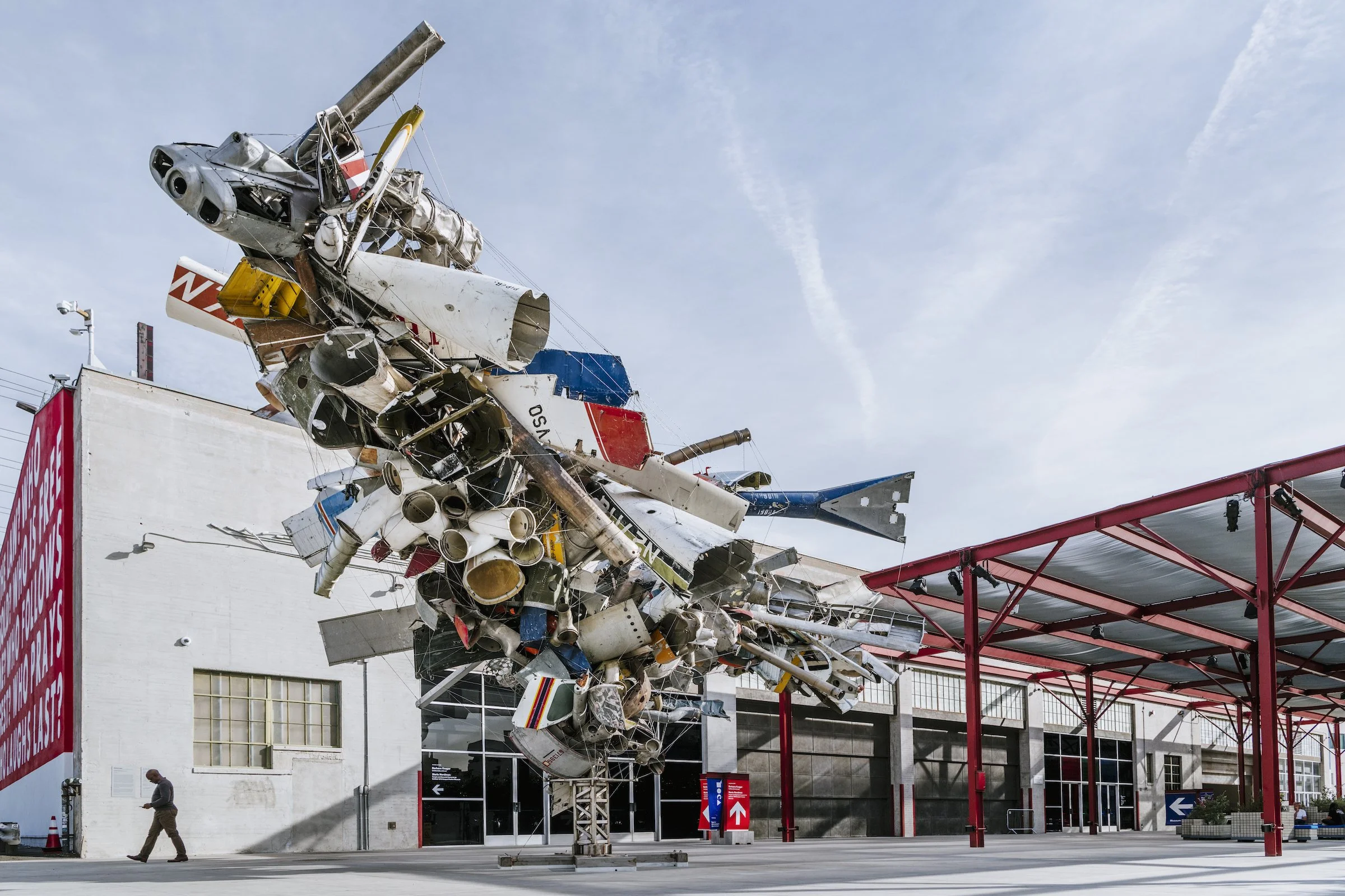   Chas’s Stainless Steel, Mark Thomson’s Airplane Parts, about 1,000 lbs. of Stainless Steel Wire,   2001-2019
Museum of Contemporary Art, Los Angeles, CA