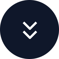 Downward pointing arrows icon on a dark circular background