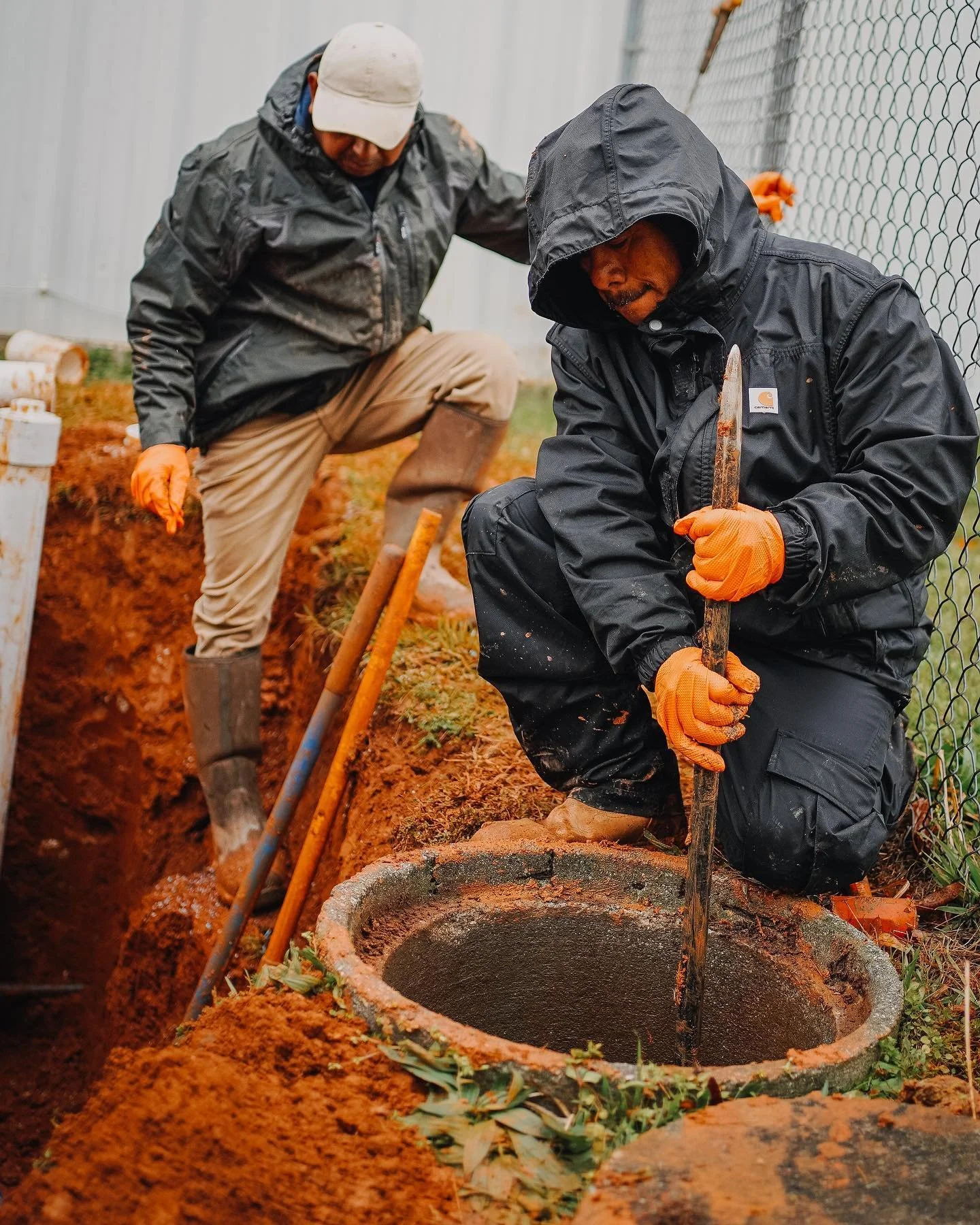 Flush Group technician performing septic system repair and drain line restoration in South Carolina