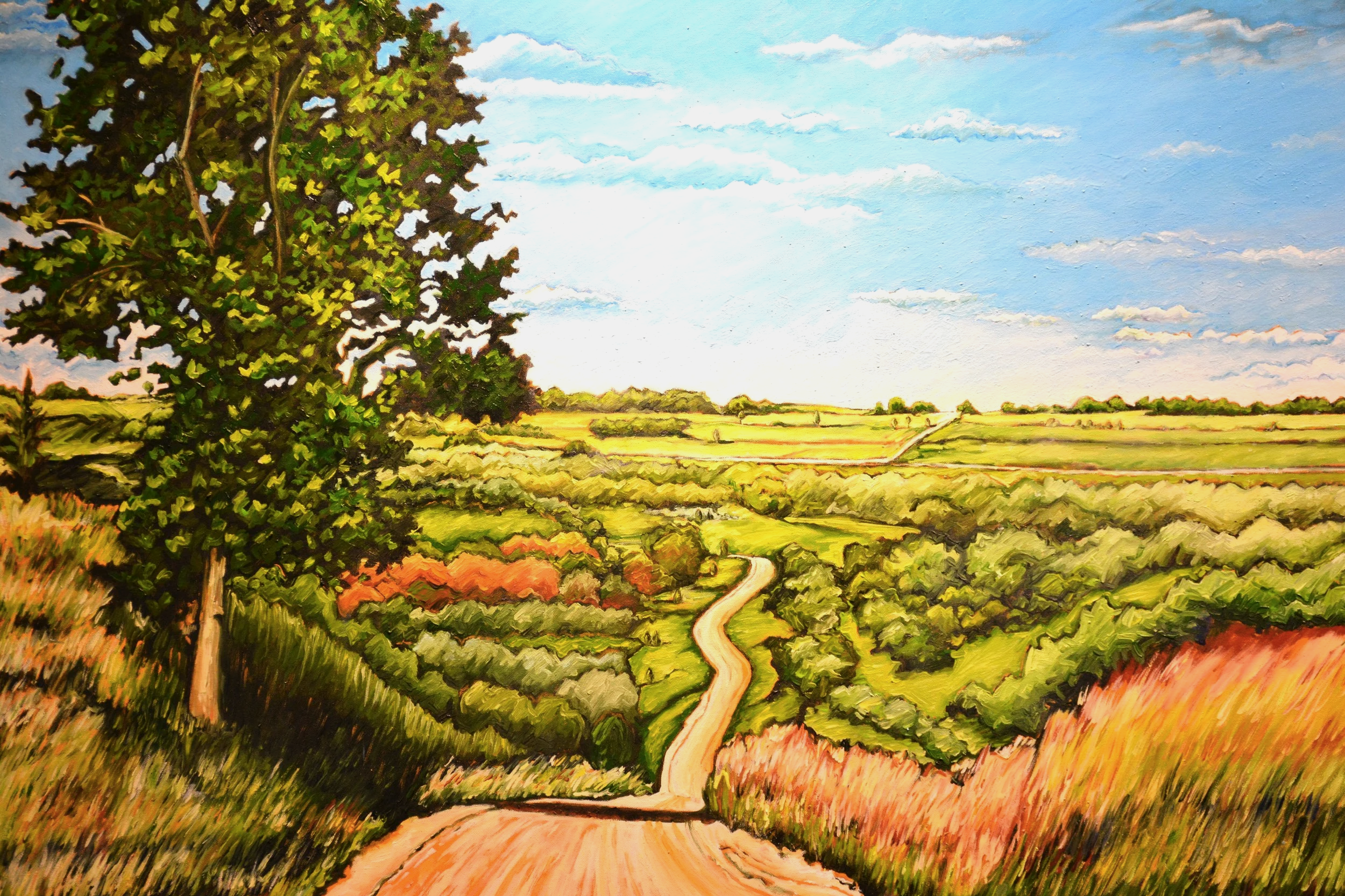   Approaching S. River Road   Oil on canvas 36"x48"  $1700