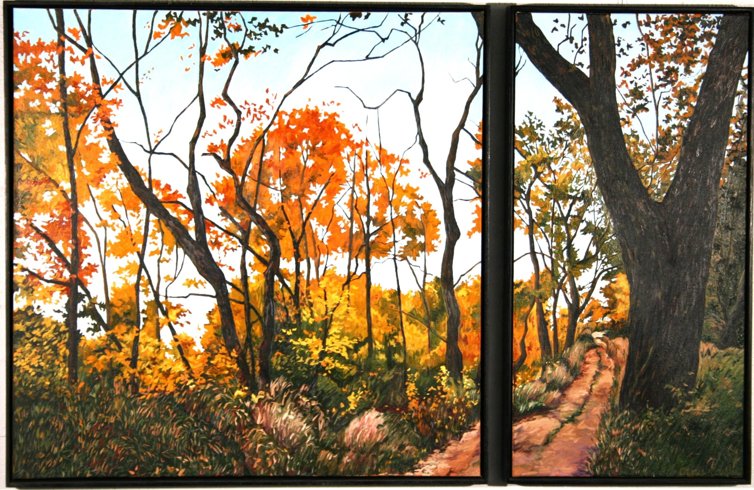   Poland Park Trail   Oil on canvas 36"x36" & 36"x18"  $2150