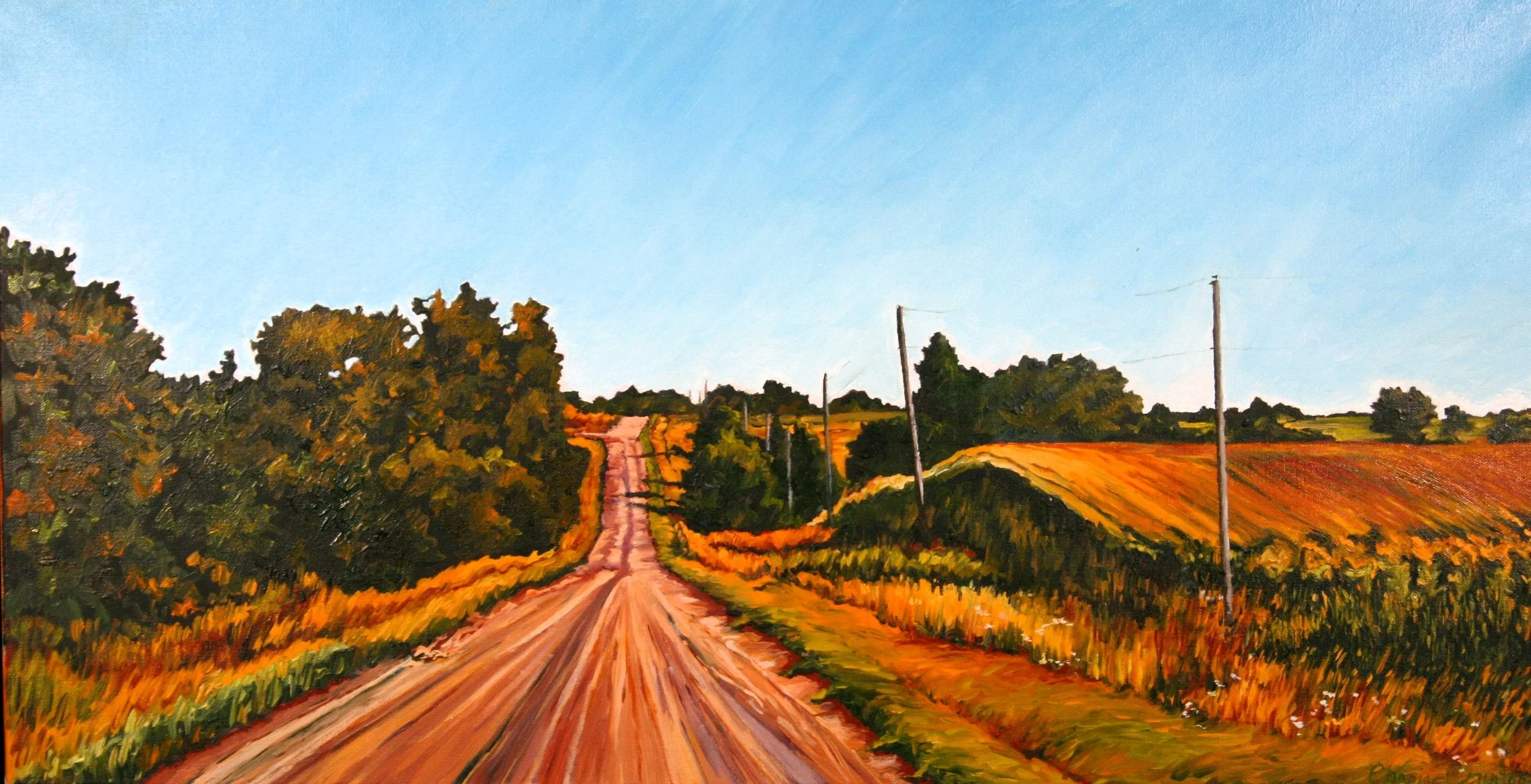   Enroute to B.V. County Park #2   Oil on canvas 18"x36"  $725