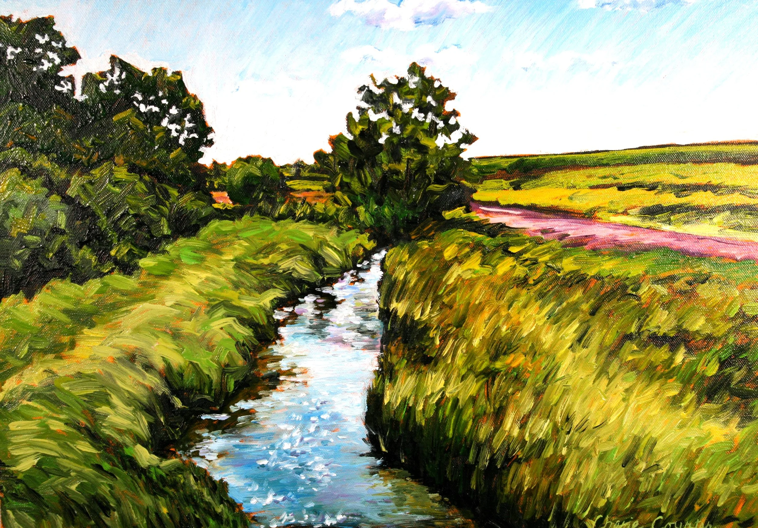   Buck Run #2   Oil on canvas  16"x20" 