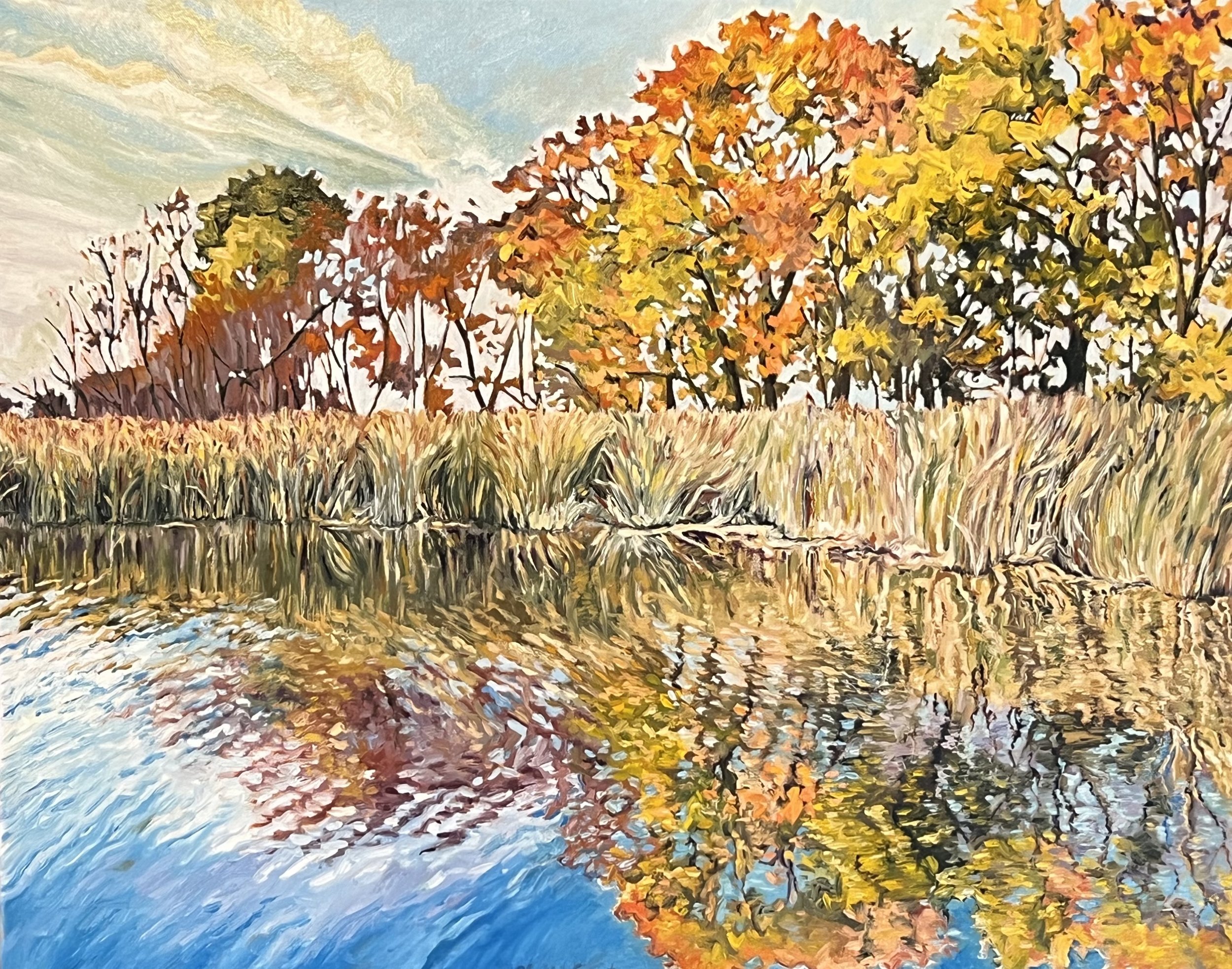   Rush Lake in Autumn   Oil on canvas 24"x30"