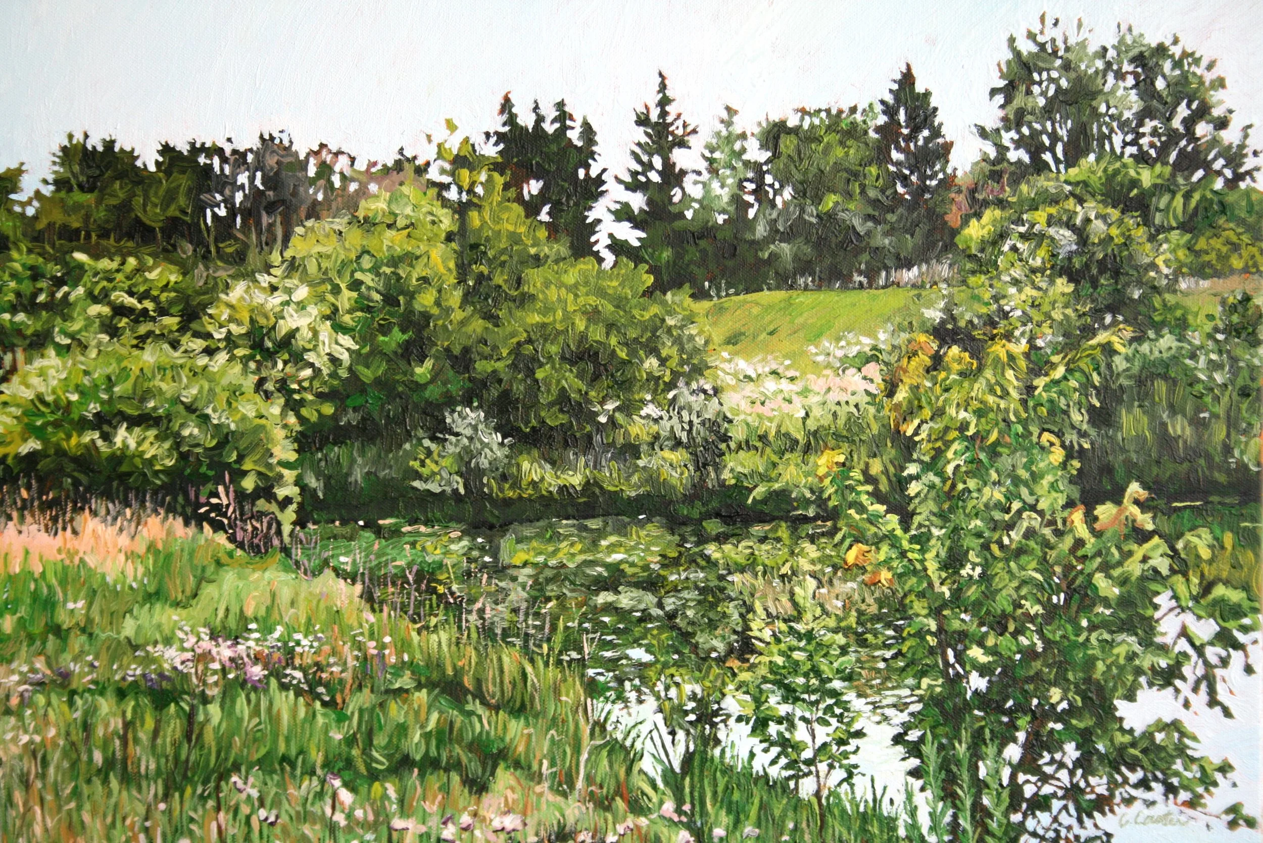   Gustafson Lake   Oil on canvas 20"x24"  