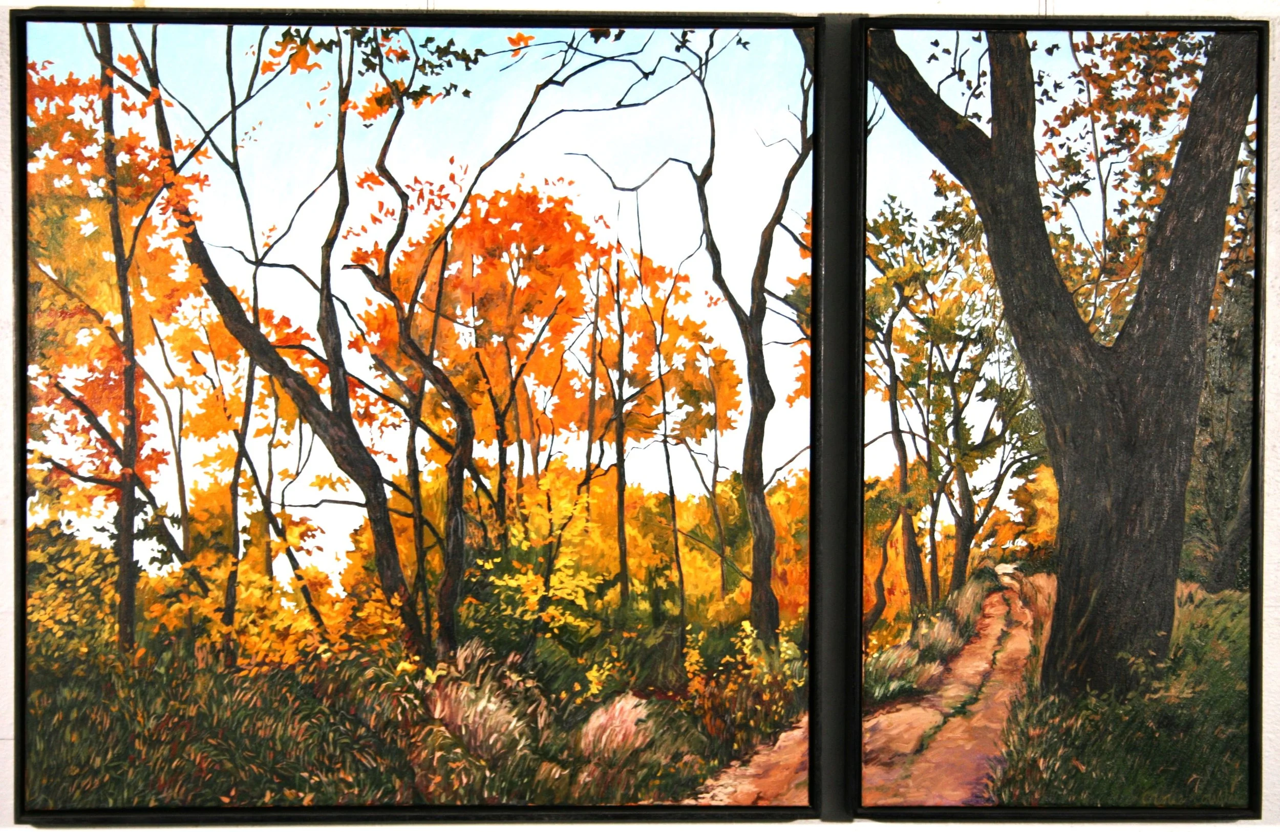   Poland Park Trail   Oil on canvas 36"x36" & 36"x18"  $2150