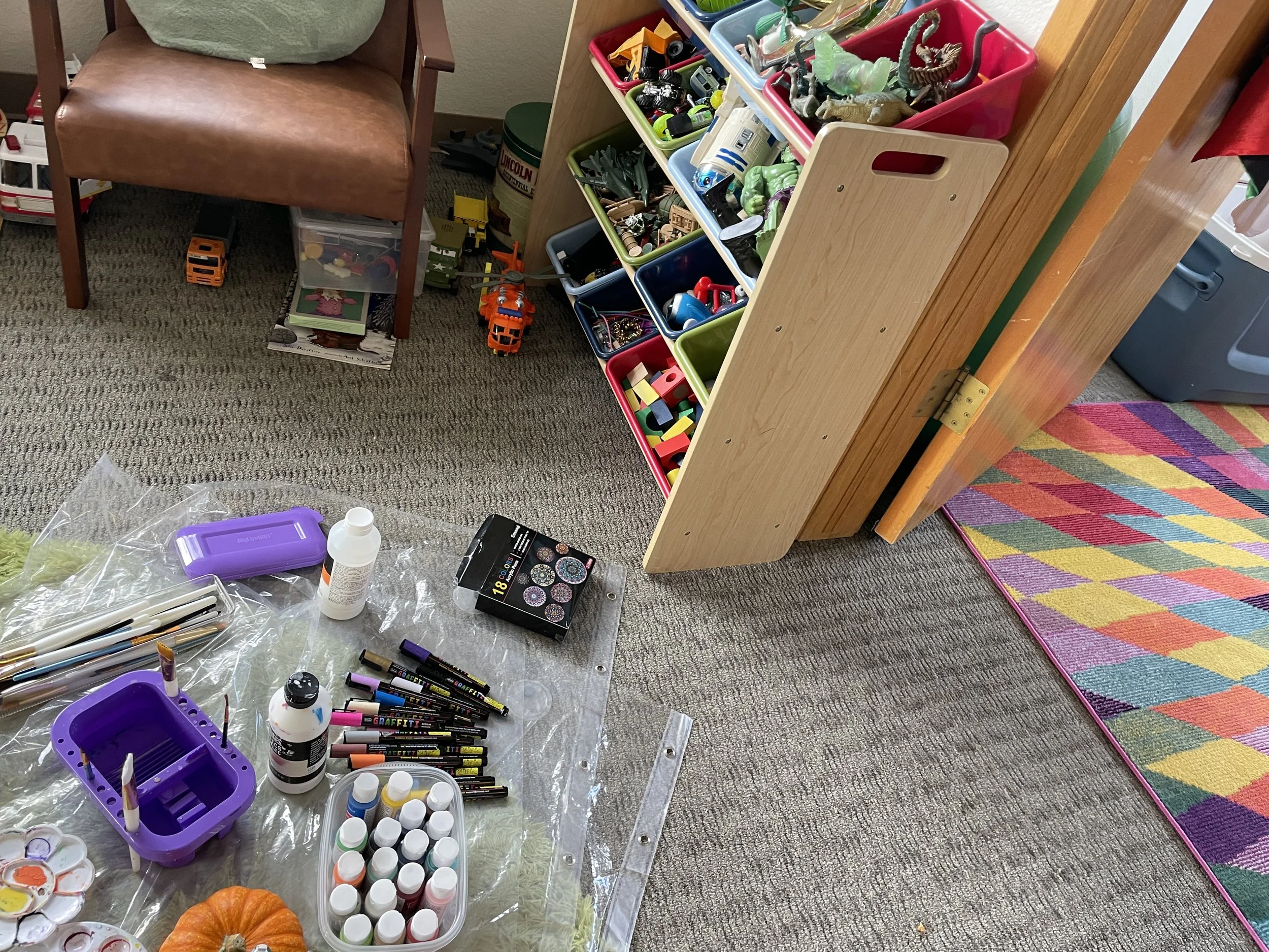 Painting Pumpkins with other therapists.