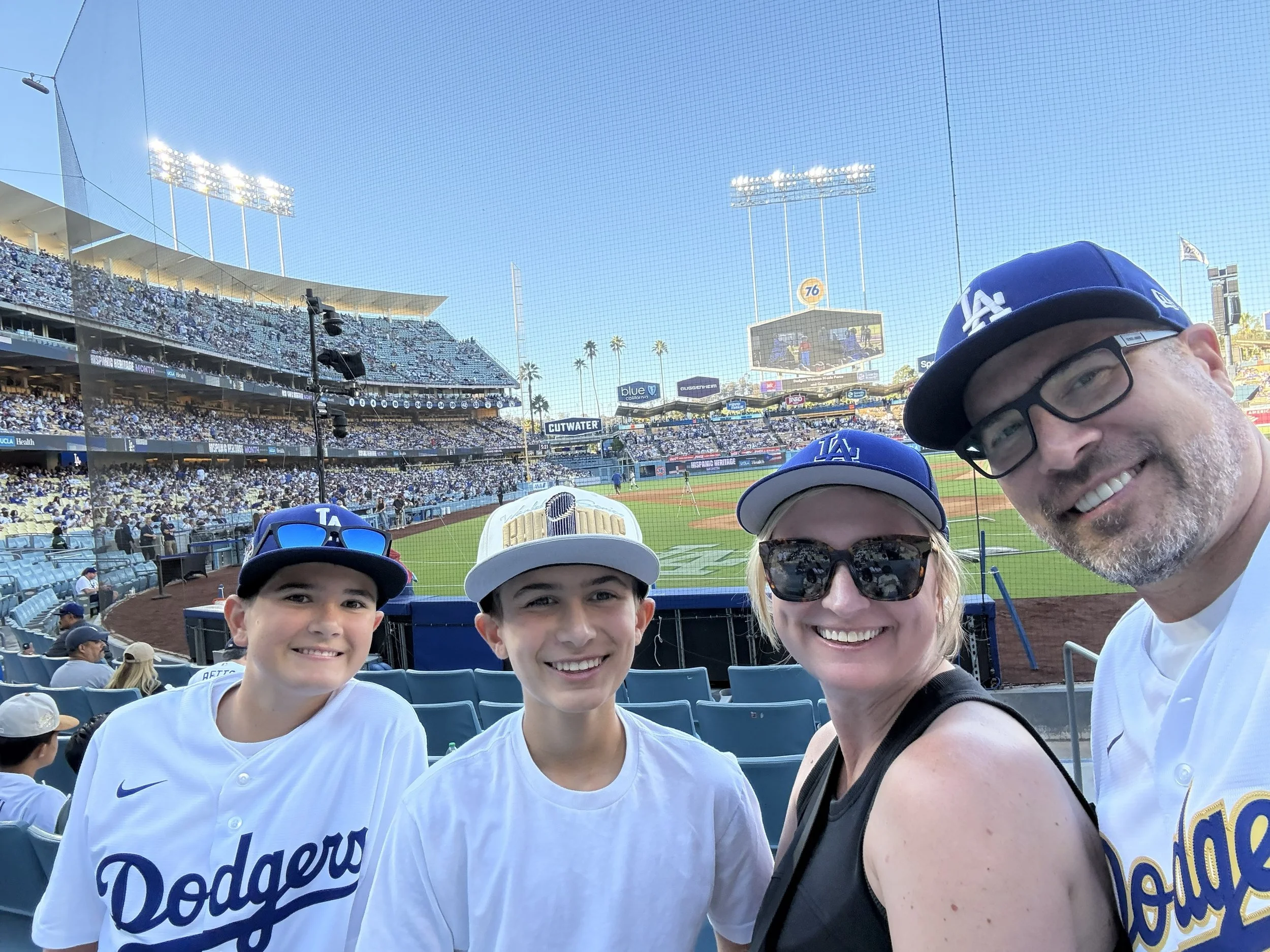 family at baseball stadium