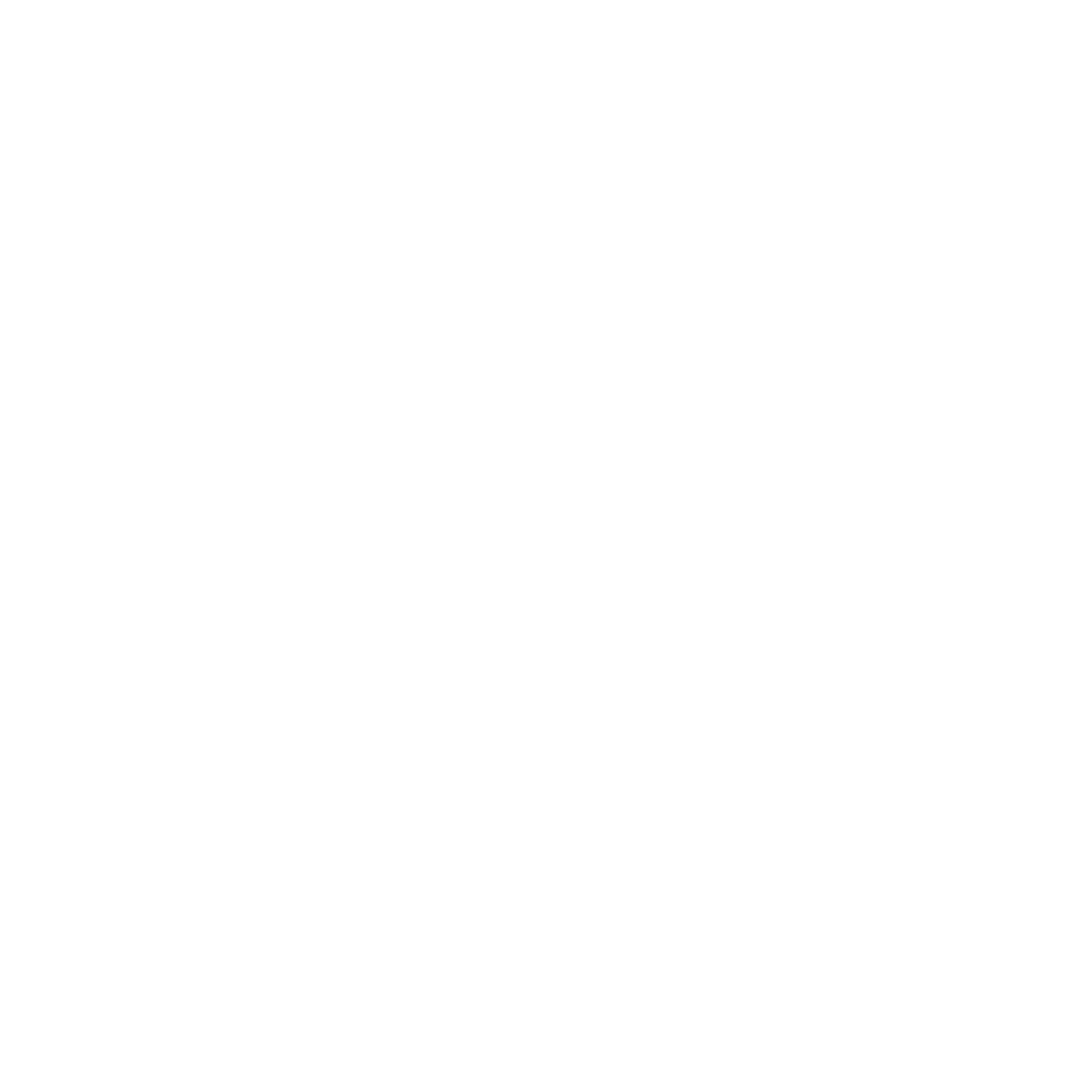 White outline drawing of a blooming flower with leaves on a black background.