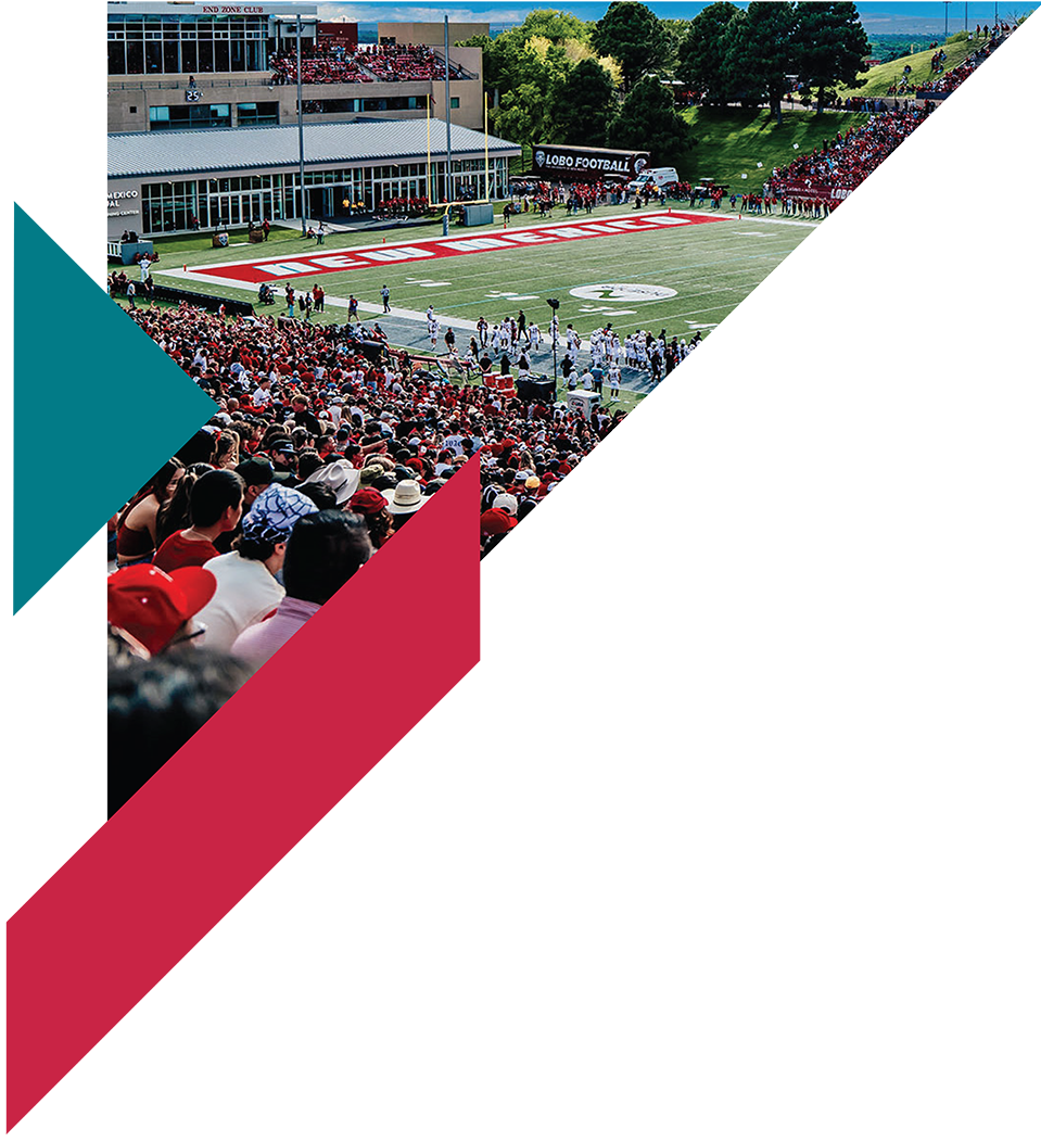 Photo of a football stadium filled with spectators and players on the field during a game.
