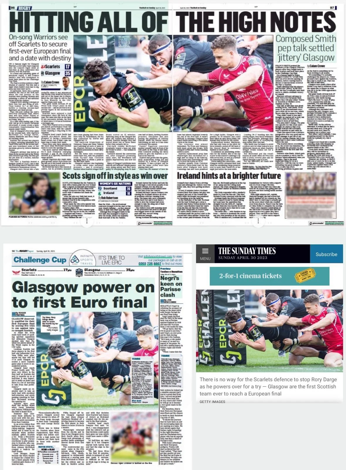 Glasgow beat the Scarlets away in Llanelli