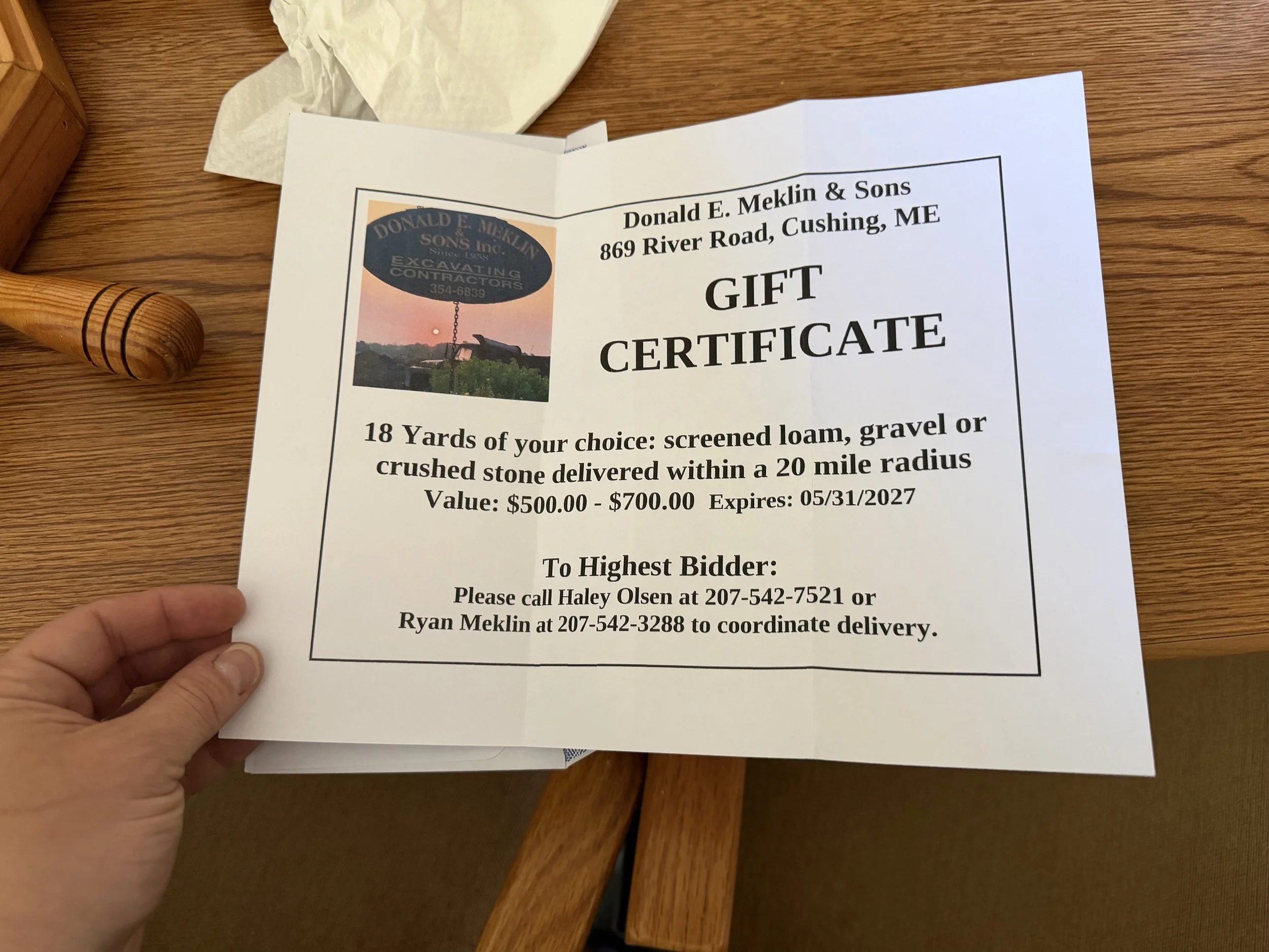 Meklin & Sons Gift Certificate for 18 Yards of your choice
LIVE