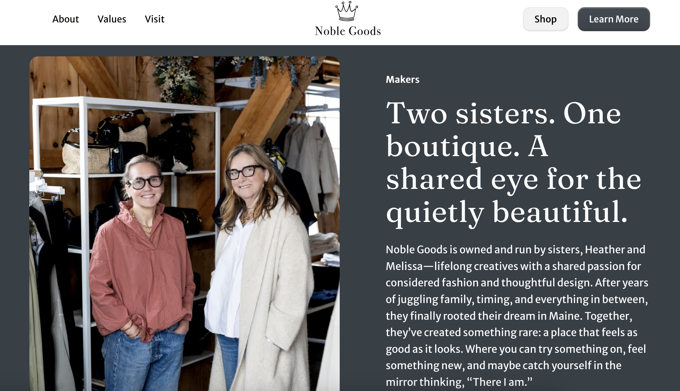 Homepage of Noble Goods