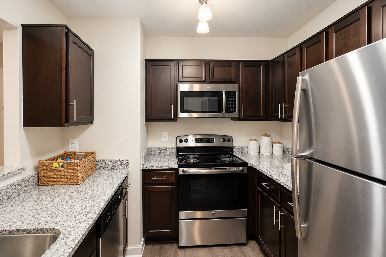Apartment kitchen at Crossings at White Marsh in Perry Hall