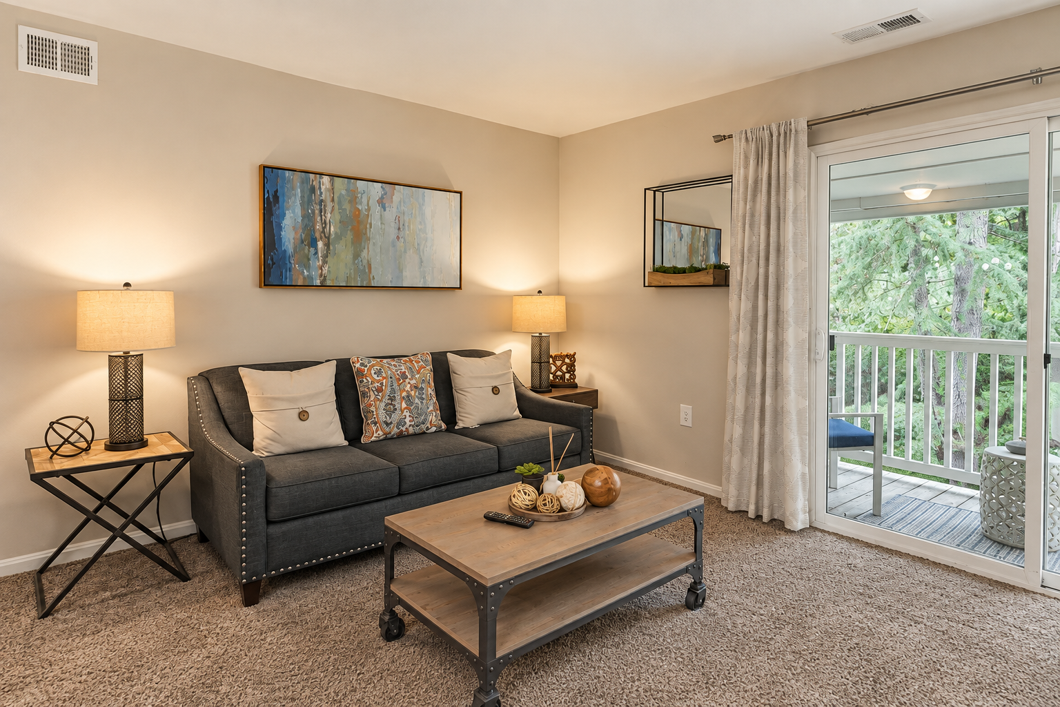 Furnished model apartment at Crossings at White Marsh