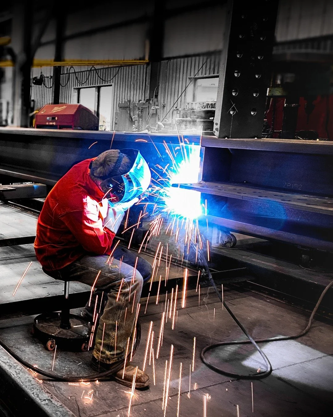 Our welders fabricate every beam to exact spec, ready to go up the moment it hits the site.

From stadiums to data centers, it starts right here on the shop floor.

Interested in a career at Doherty Steel?
Follow us and check out our website to learn