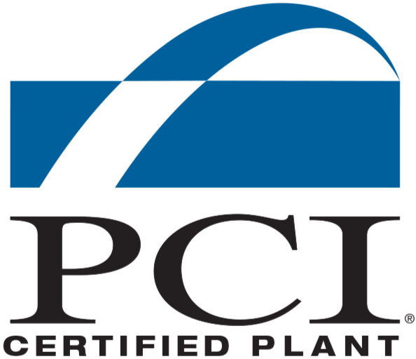 Logo of PCI Certified Plant with a blue arch and black text.