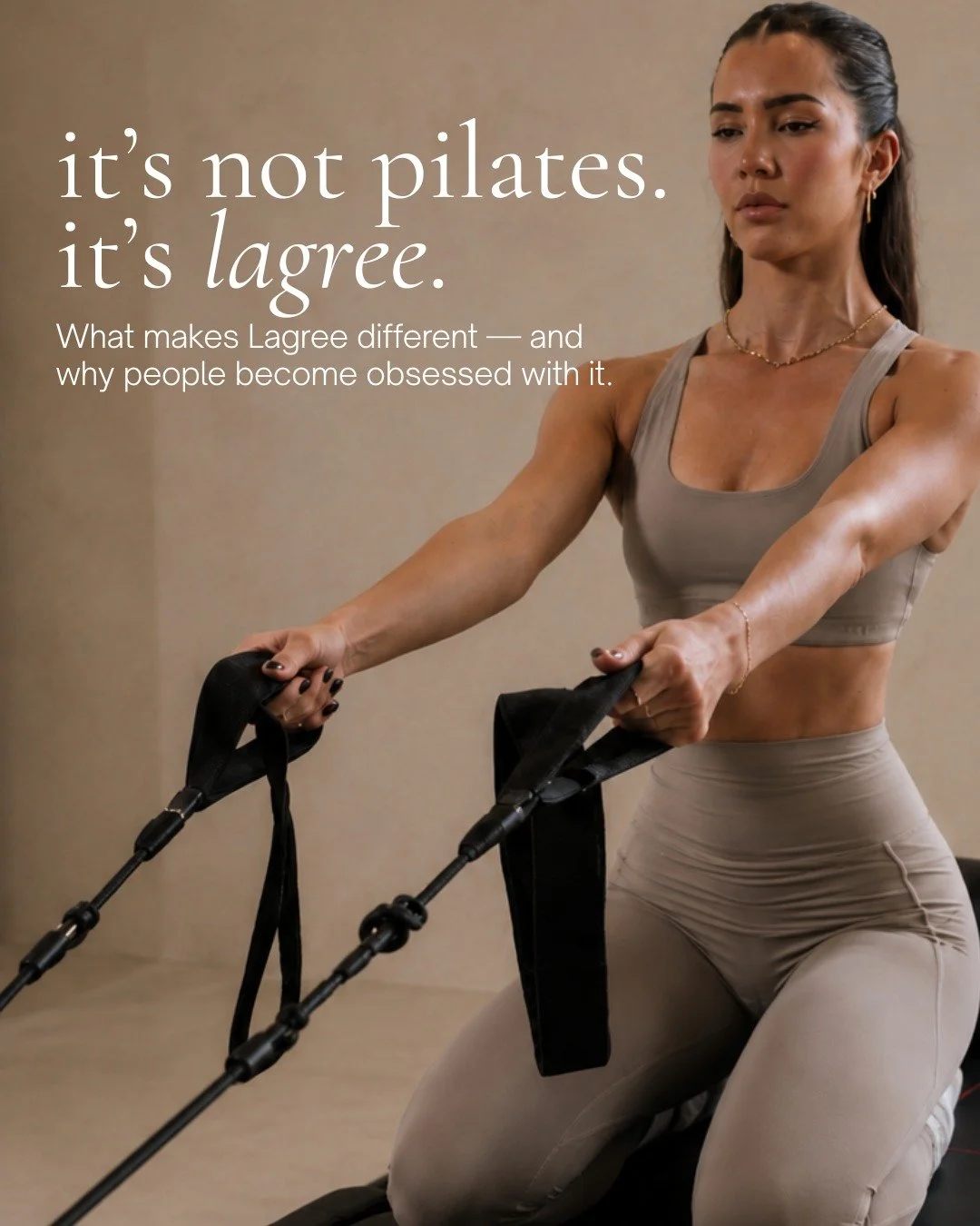 Lagree and Pilates may look similar at first glance... but the experience is completely different.

Lagree is built around slow, controlled movement on the Megaformer designed to create constant tension, deep muscle fatigue, and high intensity withou