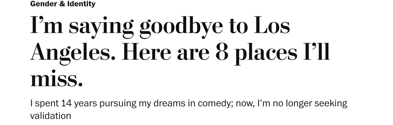 Article about leaving Los Angeles