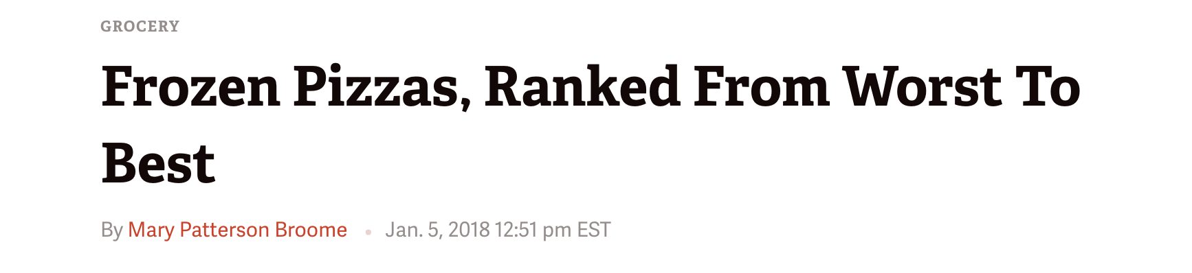A ranking of popular frozen pizza brands