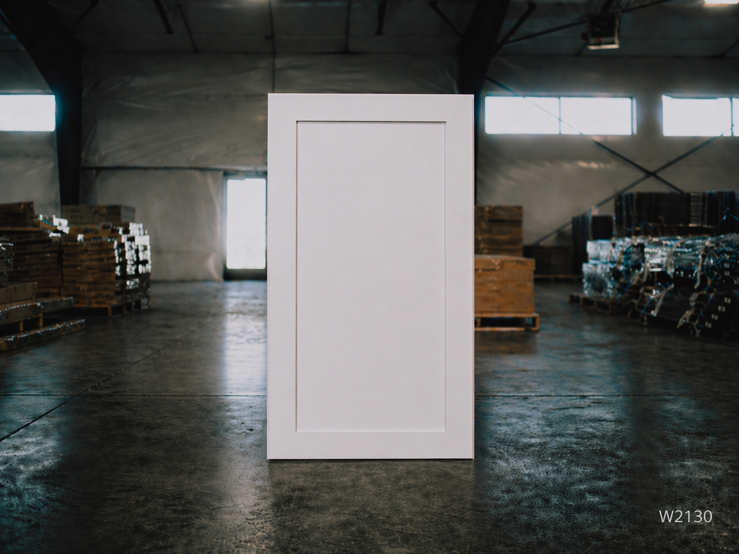 White Shaker RTA Wall Cabinet - 1 Door, 2 Adjustable Shelves (W2130) - 21"W x 30"H x 12"D
