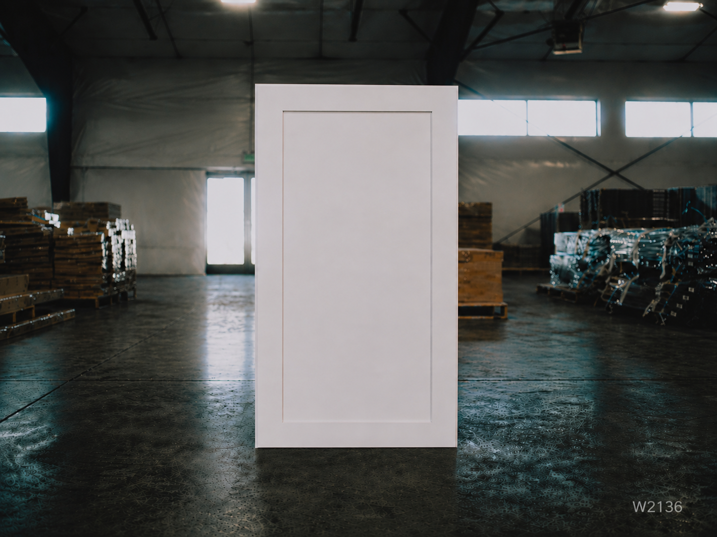 White Shaker RTA Wall Cabinet - 1 Door, 3 Adjustable shelves (36in tall) (W2136) - 21"W x 36"H x 12"D