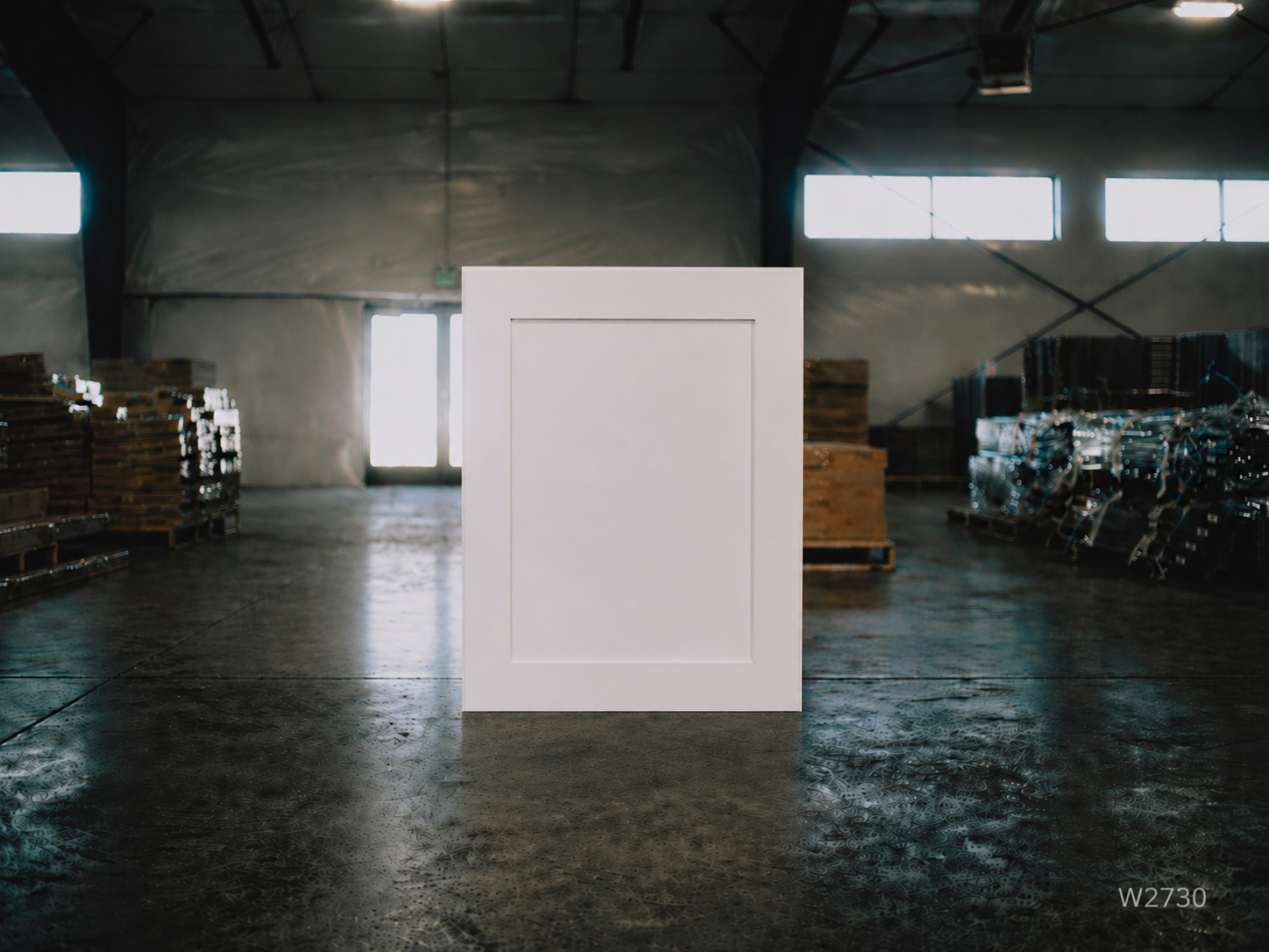White Shaker RTA Wall Cabinet - 2 door, 2 adjustable shelves (W2730) - 27"W x 30"H x 12"D