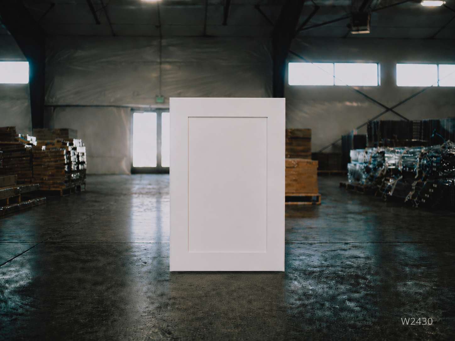 White Shaker RTA Wall Cabinet - 2 door, 2 adjustable shelves (W2430) - 24"W x 30"H x 12"D