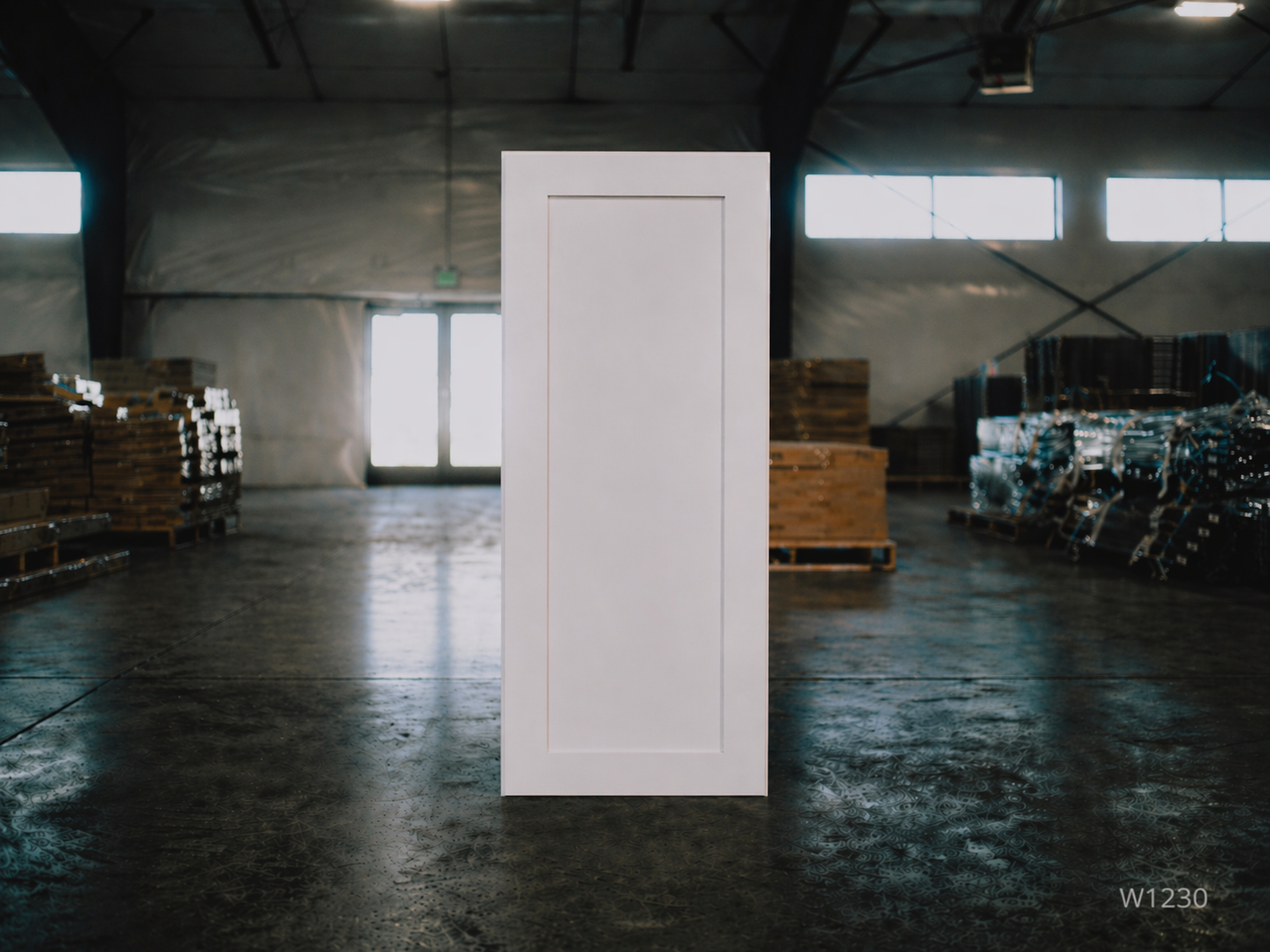 White Shaker RTA Wall Cabinet - 1 Door, 2 Adjustable Shelves (W1230) - 12"W x 30"H x 12"D