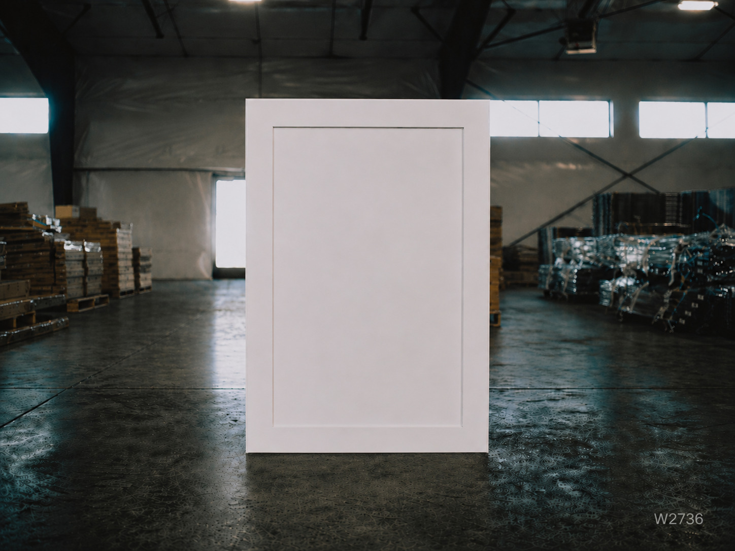 White Shaker RTA Wall Cabinet - 2 doors, 3 adjustable shelves (36in tall) (W2736) - 27"W x 36"H x 12"D