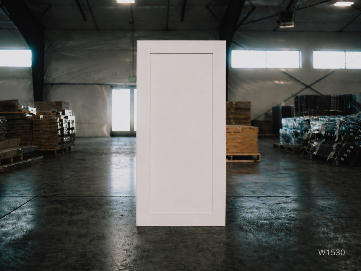 White Shaker RTA Wall Cabinet - 1 Door, 2 Adjustable Shelves (W1530) - 15"W x 30"H x 12"D