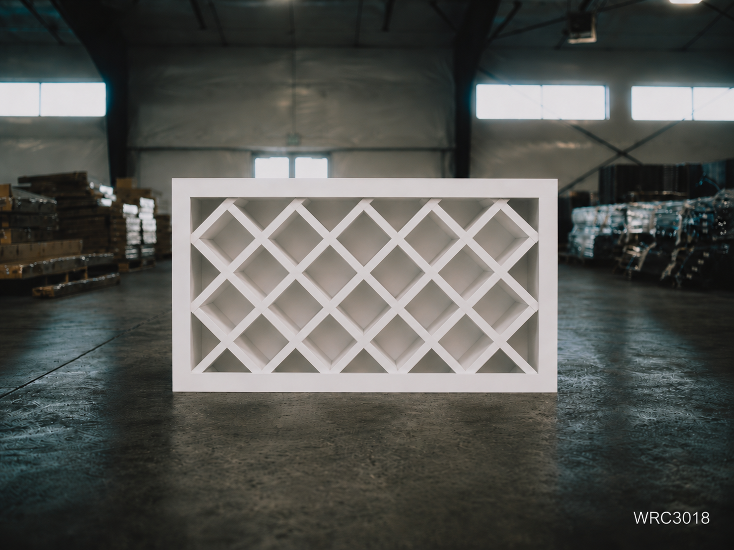 White Shaker RTA Wall Wine Rack (WRC3018) - 30"W x 18"H x 12"D