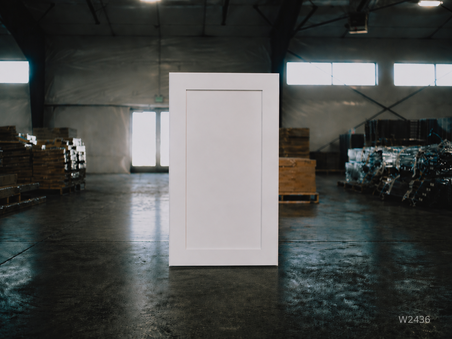 White Shaker RTA Wall Cabinet - 2 doors, 3 adjustable shelves (36in tall) (W2436) - 24"W x 36"H x 12"D
