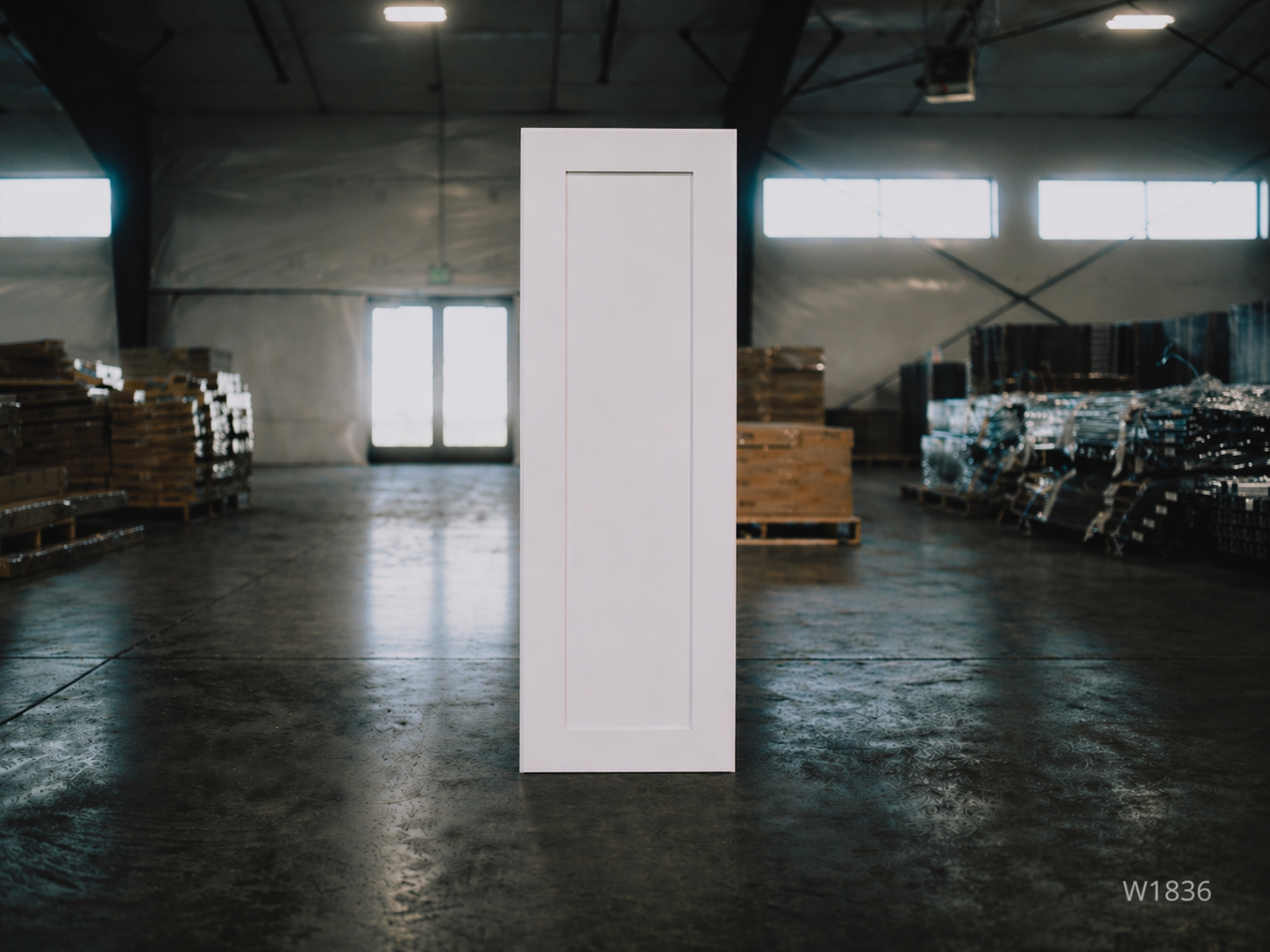White Shaker RTA Wall Cabinet - 1 Door, 3 Adjustable shelves (36in tall) (W1836) - 18"W x 36"H x 12"D