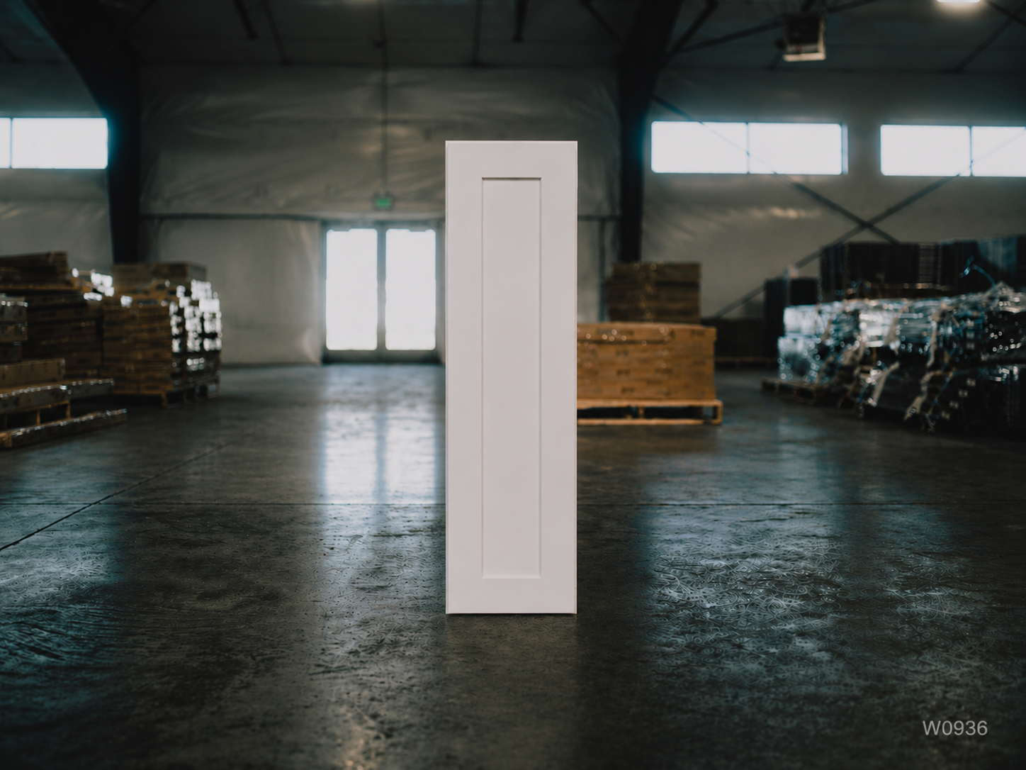 White Shaker RTA Wall Cabinet - 1 Door, 3 Adjustable shelves (36in tall) (W0936) - 9"W x 36"H x 12"D
