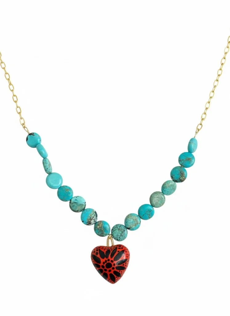 Collar Corazón Aqua