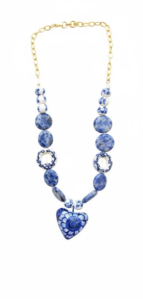 Collar Corazón Azul Rey