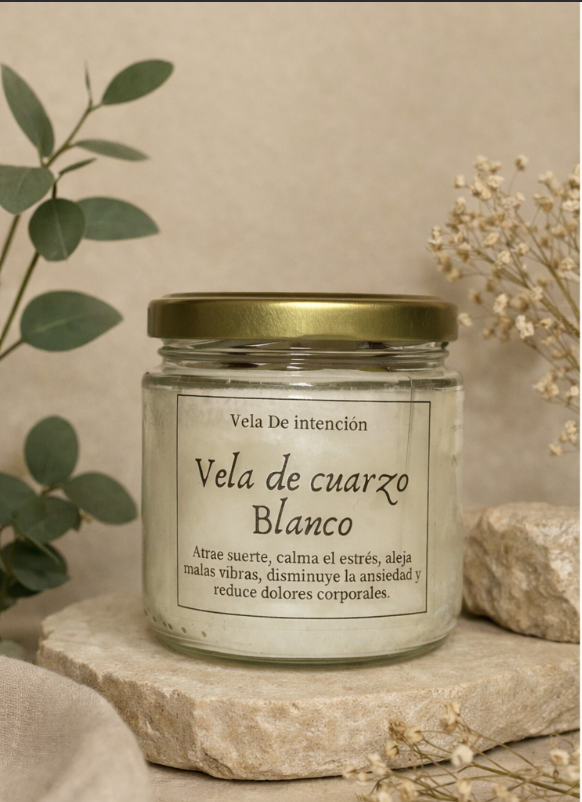 Vela de Cuarzo Blanco