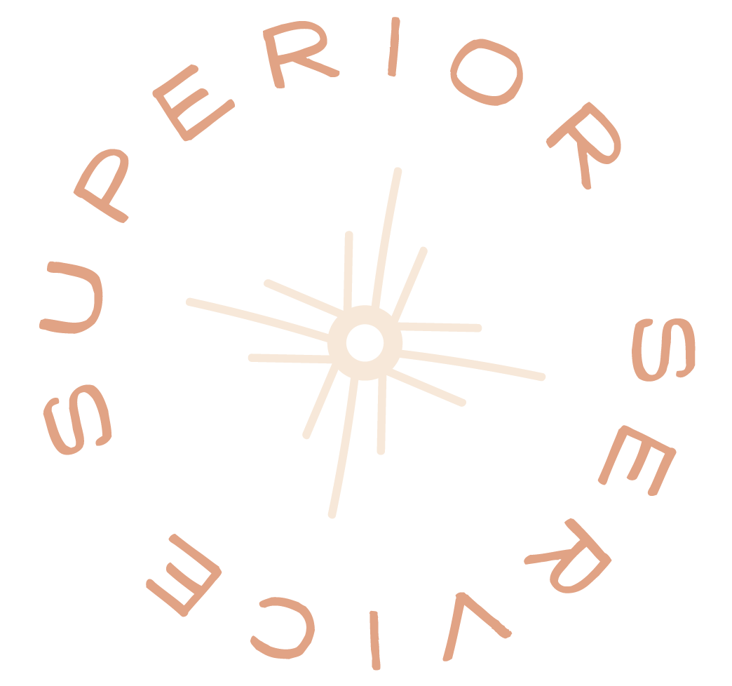 Superior Service going around decorative starburst illustration