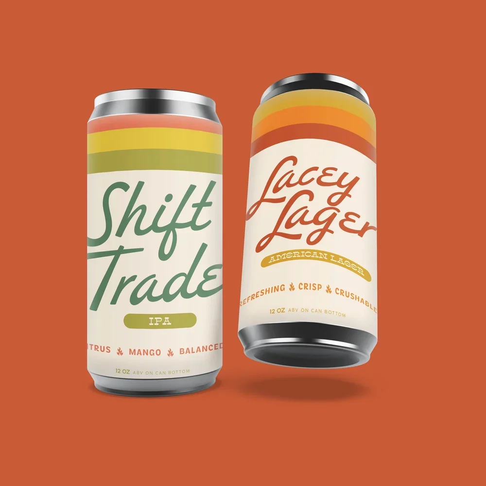 Top Rung Brewing Company flagship beer cans mocked up
